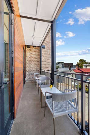 Private balcony with seating