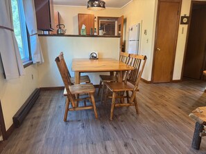 The dining area encourages you to gather with friends, enjoy a drink, and create lasting memories.