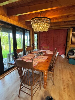 Dining table, French Doors .