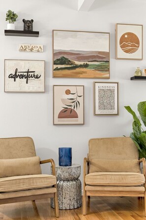 Living room with cozy seating