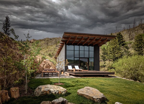 The lawn and deck