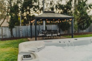 Hot tub and gazebo