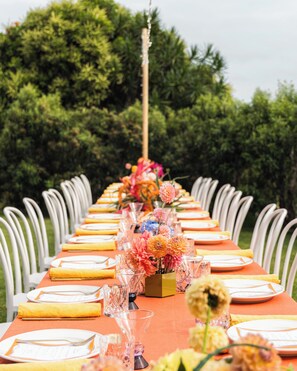 Outdoor banquet area