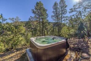 Private Hot Tub | Furnished Deck | Single-Story Cabin