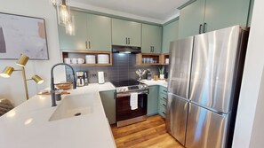 Indoors, Kitchen, Refrigerator, Sink, Sink Faucet