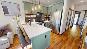 Indoors, Floor, Flooring, Hardwood, Refrigerator