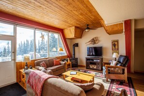 Features a gas fireplace.