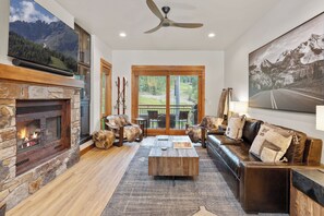Terraces 1101 - Cozy Living Room with Fireplace - Vivid Vacation