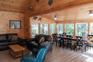 Great room opens up to the dining area