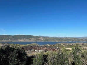 View from your room over Jordanelle Reservoir and Marina