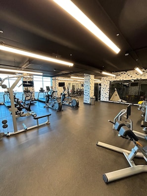 Each building has at least one fully equipped Gym, this is the larger one!