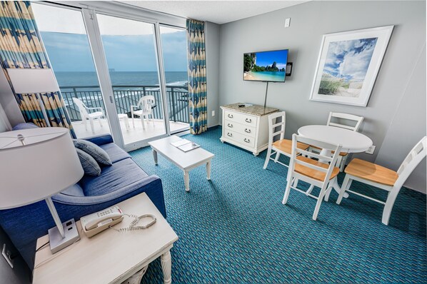 Large Living Area with Views of the Ocean, Beautifully Decorated