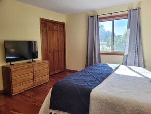 Master Bedroom King bed
43 inch smart TV