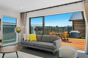 Living room, open to the deck