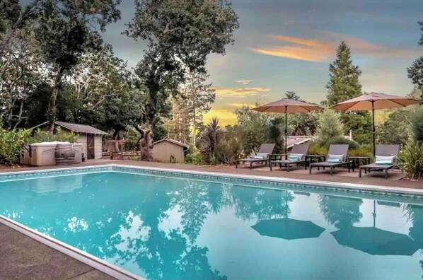 Serene Setting for Swimming and Lounging. 