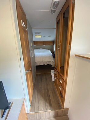 Looking up to bedroom from living room