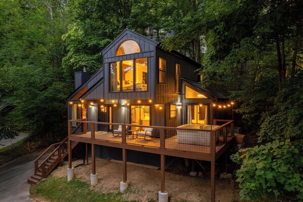 Sunset shot of cabin