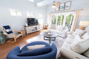 Living room w/ Bay views