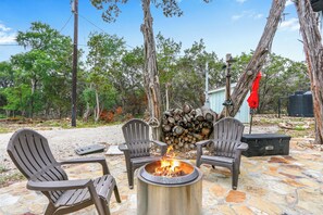 Gather around the fire to enjoy company and smores