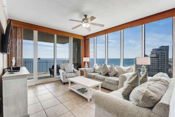 Living Room with balcony access