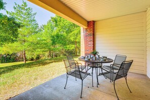 Covered Patio | Dining Area | Single-Story Condo