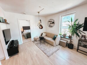 Entertainment area with smart TV
