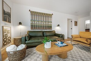 Carefully Curated Living Room with Elevated Furnishings