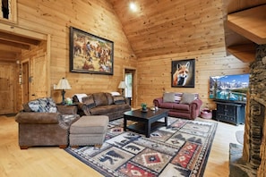 Wood Floors and and Tongue and Groove in the Living Room