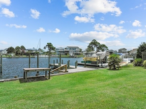 This canalfront home offers easy access to the water via your private dock and 2 tandem kayaks for use.