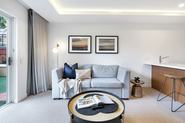 The sofa bed is perfect for the additional guest and can be set up prior to your arrival upon request.