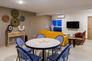 Relax in our colorful living area.