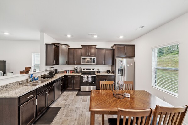 Indoors, Kitchen, Hardwood, Refrigerator, Chair