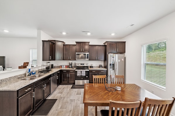 Indoors, Kitchen, Hardwood, Refrigerator, Chair