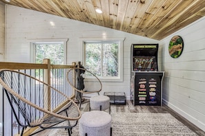 Loft area with hang out area and game room