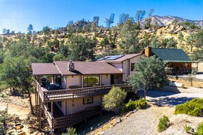 Cabin Entrance, private patios and driveway.