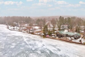 Beautiful all year round view of the lake and is known for ice fishing too!