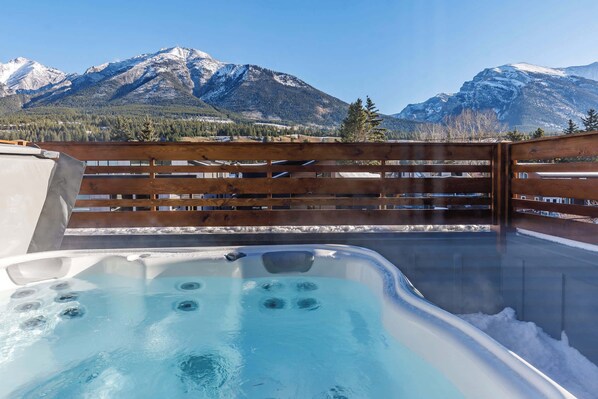 Private rooftop hot tub with incredible views