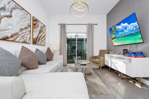 Kick back in your roomy living area—perfect for family hangouts!