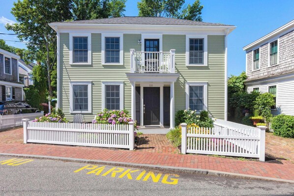 Front of building, condo is located on the entire second floor