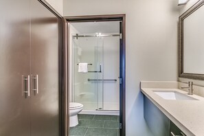 Get ready for your day in the bathroom.