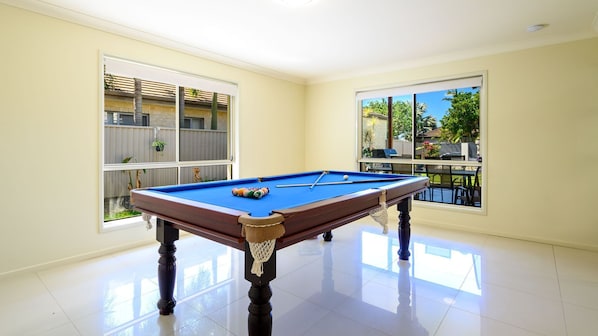 Enjoy a competitive game of 8 ball