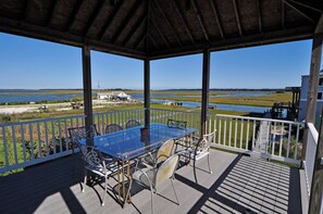 Gazebo-fabulous views and a bbq. always a breeze, so no need for screening 