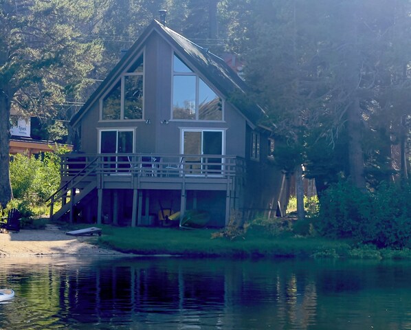 View from the lake with private beach/ yard