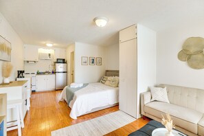 Studio Interior | Single-Story Property | Split A/C & Heating Unit