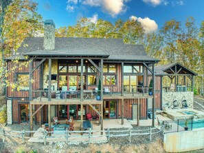 Spacious covered areas for gathering overlooking the beautiful mountains!
