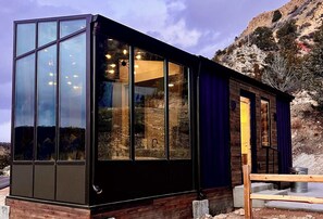 Giant Curtains are available to cover each window for Privacy