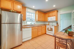 Kitchen | 2 Window A/C Units | Central Heating