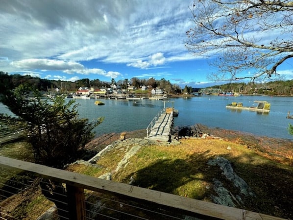 Stunning water views with private dock and float.