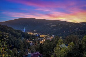 Views of the Smoky Mountains and the lights of Gatlinburg