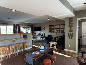 North wing 1st floor living room, kitchen, sitting area. Futon in this room.
